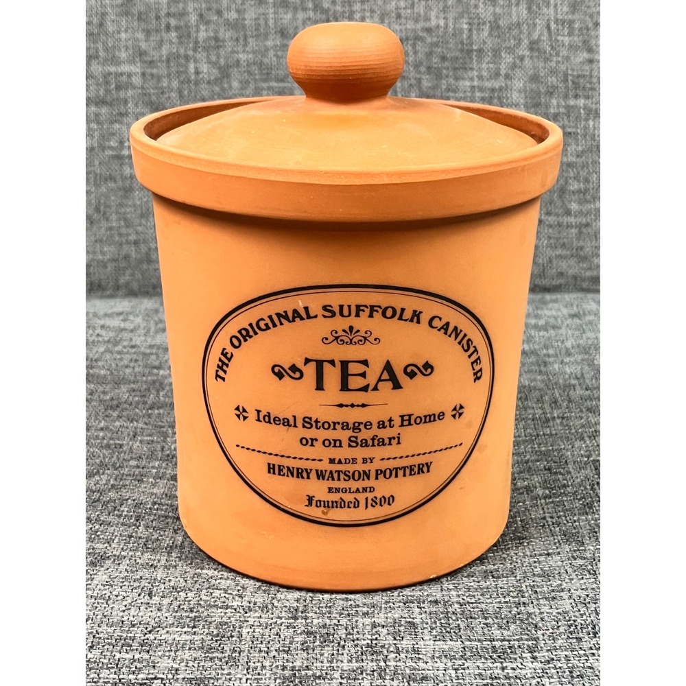 Henry Watson Pottery Original Suffolk Tea Canister Terracotta Made England New